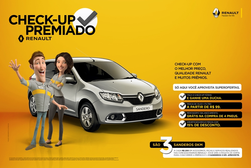 Promoção da rede Renault sorteia prêmios e três Sandero zero km